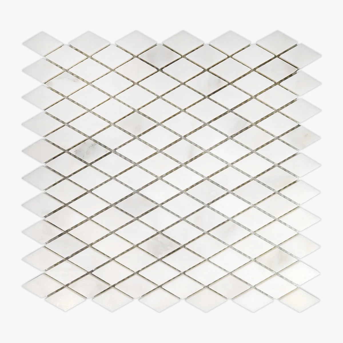 Calacatta Oliva Polished Marble White mosaic, top-down product view. Premium marble for floors and walls.