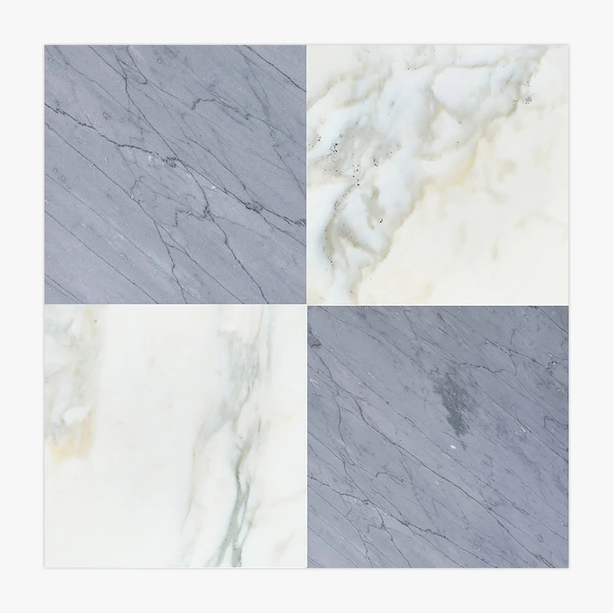Checkerboard Patterns White checkerboard tile, primary product image. Premium marble for floors and walls.
