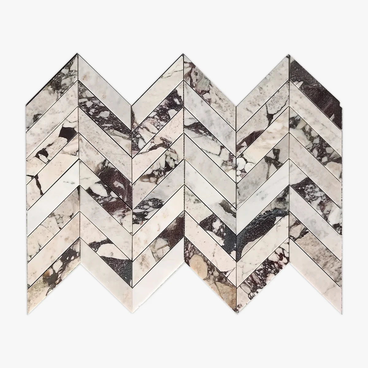 Calacatta Viola Polished Marble White mosaic, product image. Premium marble for floors and walls.