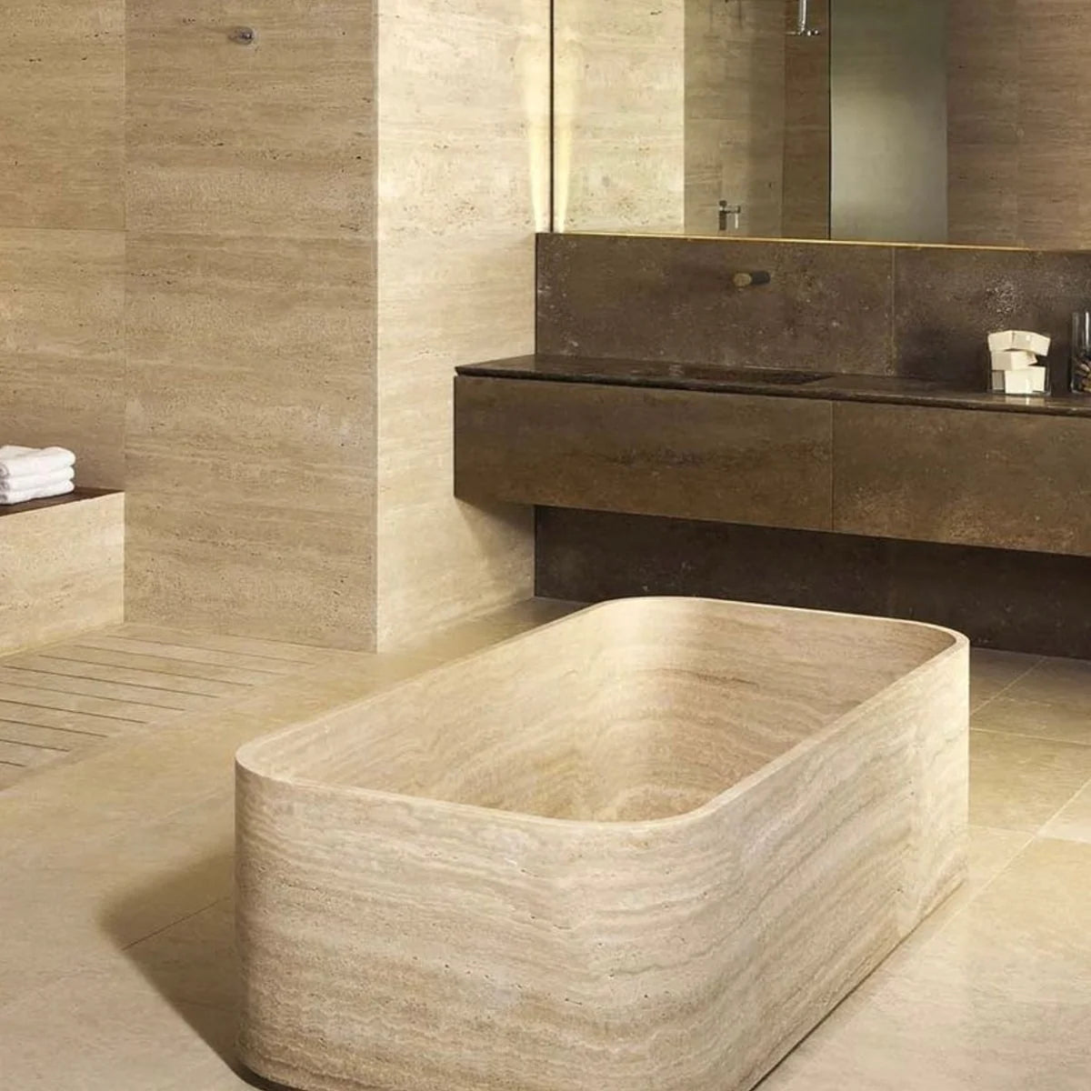 XXL Large Format Beige field tile, product image. Premium travertine for floors and walls.