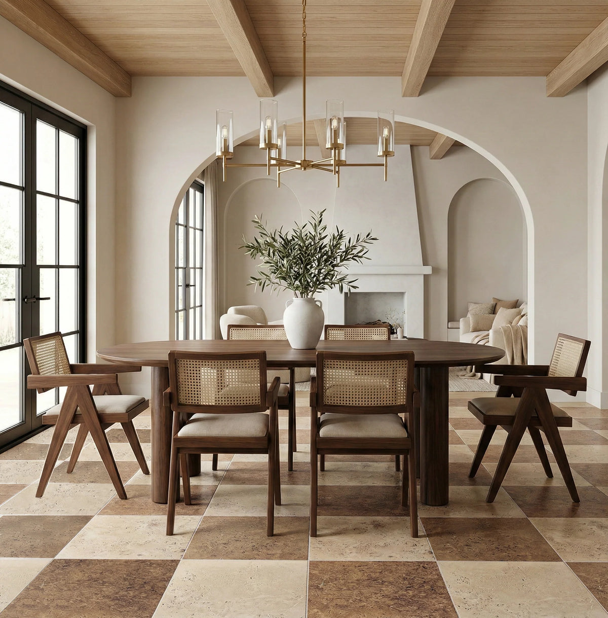 Checkerboard Patterns Multicolor checkerboard tile, product image. Premium travertine for floors and walls.