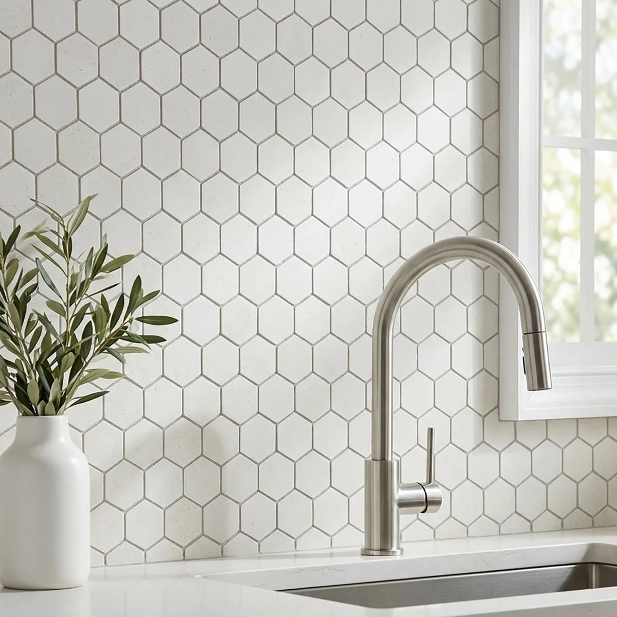 Lymra Limestone Cream mosaic, product image. Premium limestone for floors and walls.