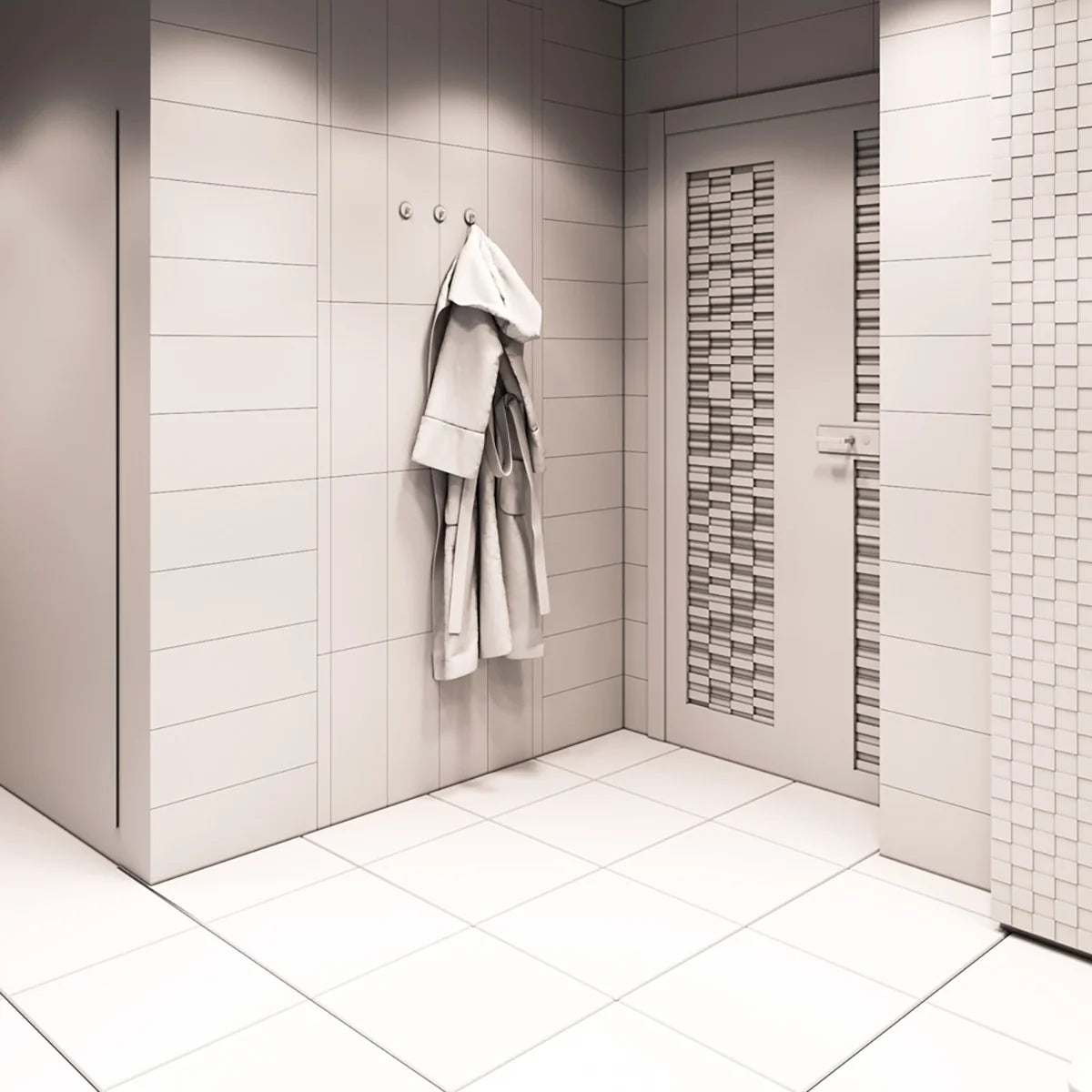 Lymra Limestone Cream field tile, lifestyle installation view. Premium limestone for floors and walls.