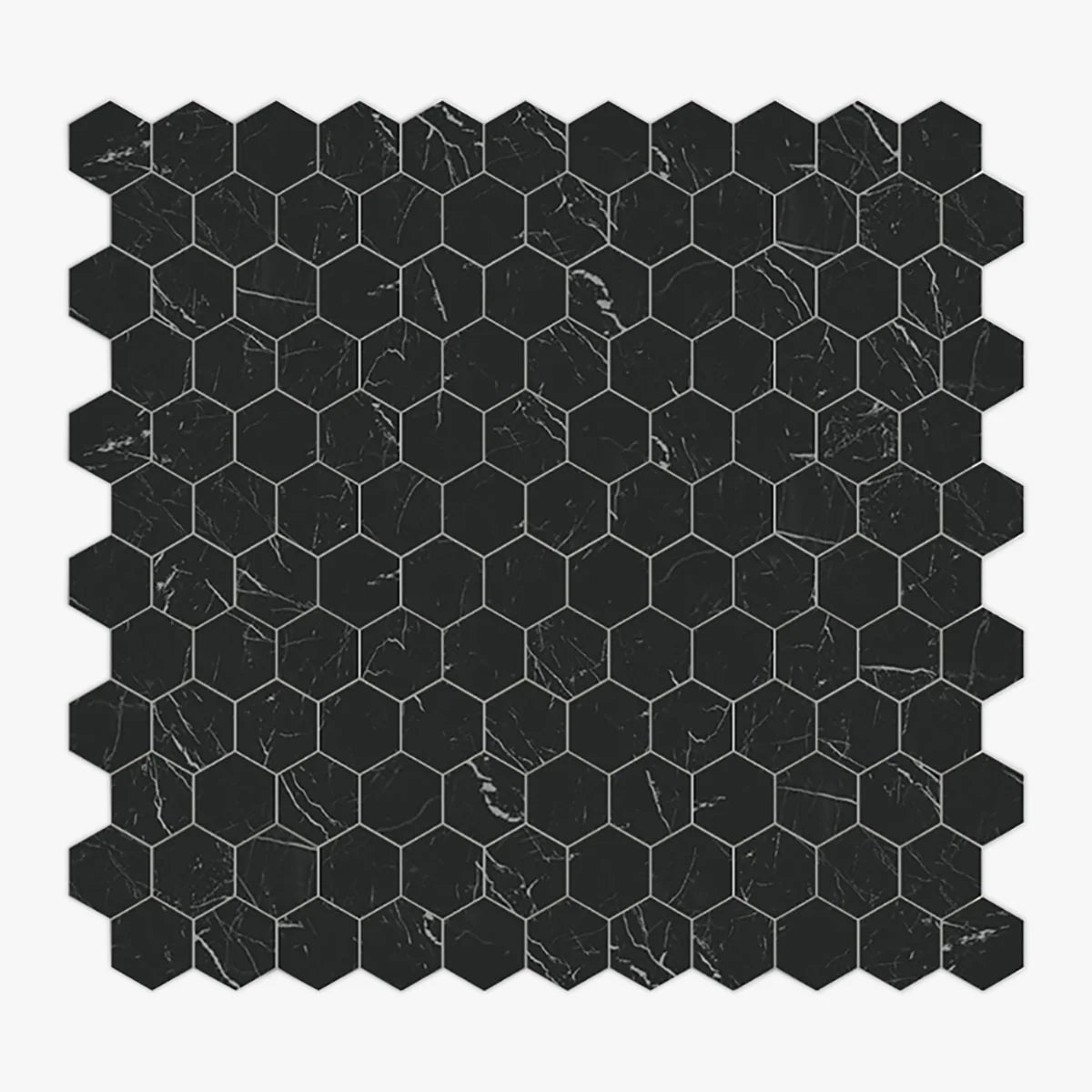 Nero Marquina Polished Marble Black mosaic, primary product image. Premium marble for floors and walls.