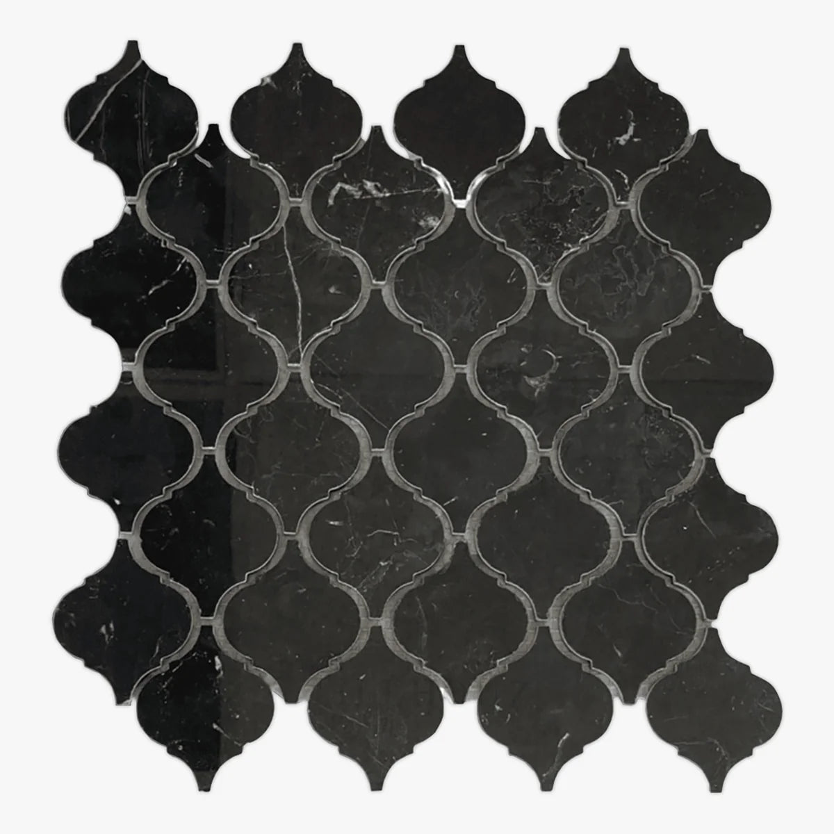 Nero Marquina Polished Marble Black mosaic, primary product image. Premium marble for floors and walls.