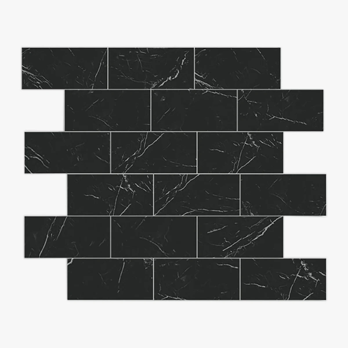 Nero Marquina Polished Marble Black mosaic, primary product image. Premium marble for floors and walls.