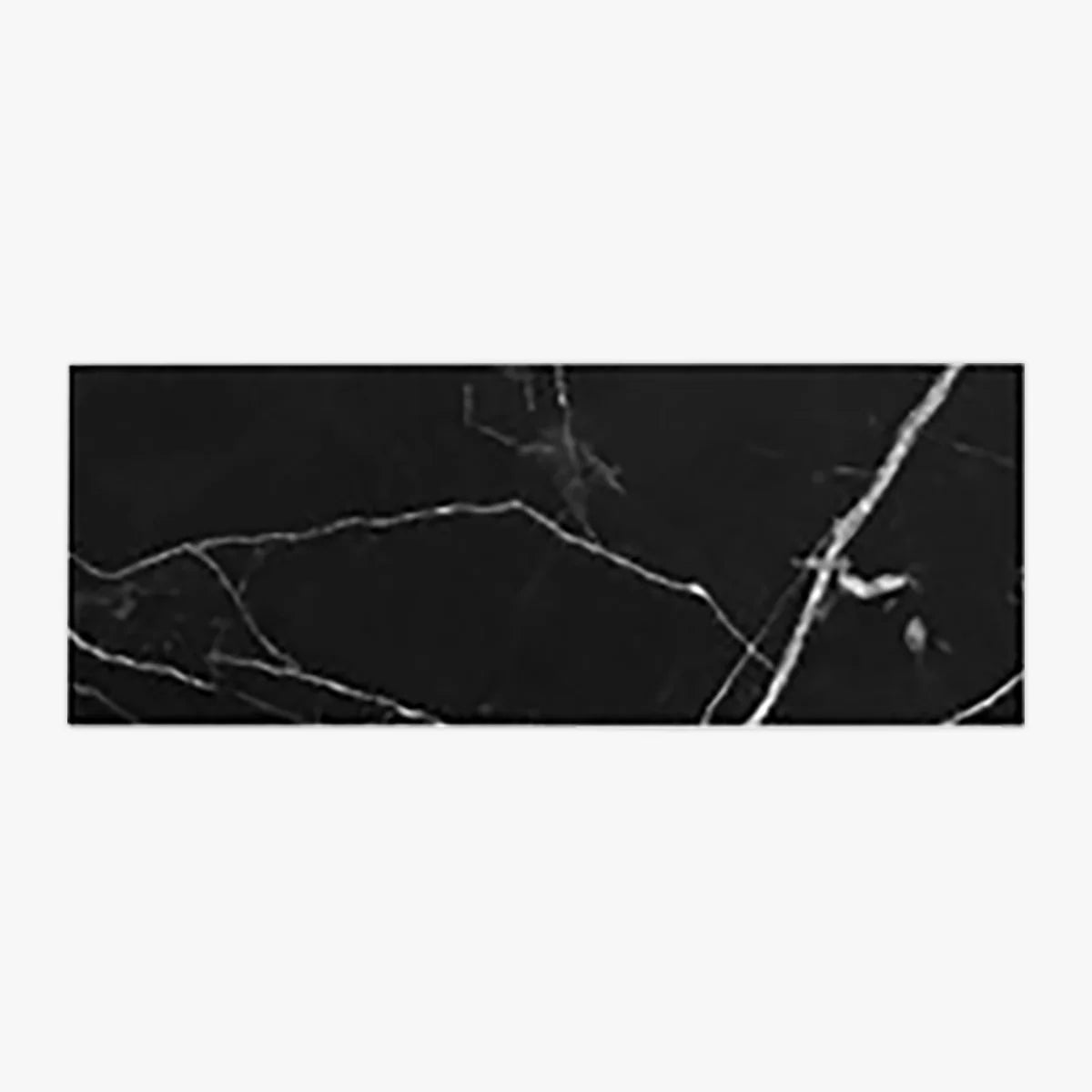 Nero Marquina Polished Marble Black field tile, top-down product view. Premium marble for floors and walls.