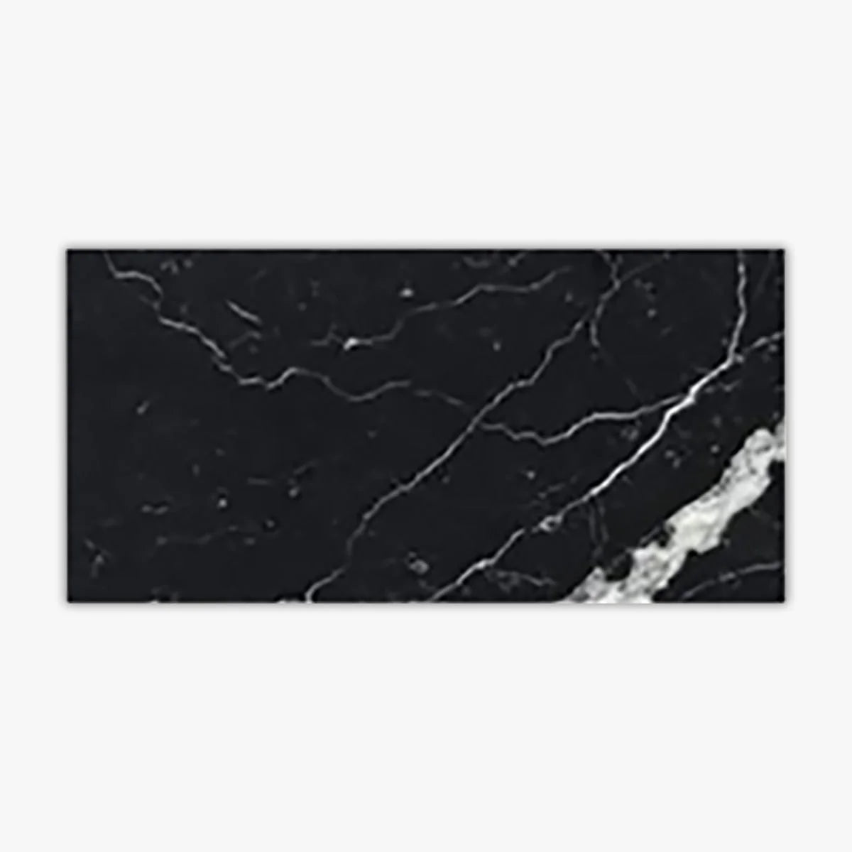 Nero Marquina Polished Marble Black field tile, primary product image. Premium marble for floors and walls.
