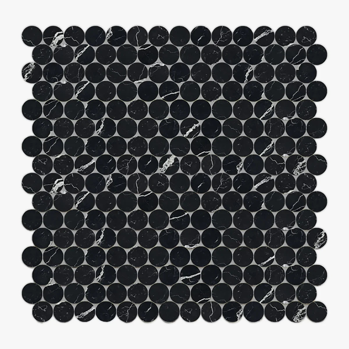 Nero Marquina Honed Marble Black mosaic, primary product image. Premium marble for floors and walls.