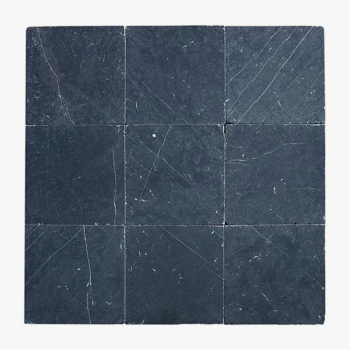 Nero Marquina Honed Marble Black field tile, product image. Premium marble for floors and walls.