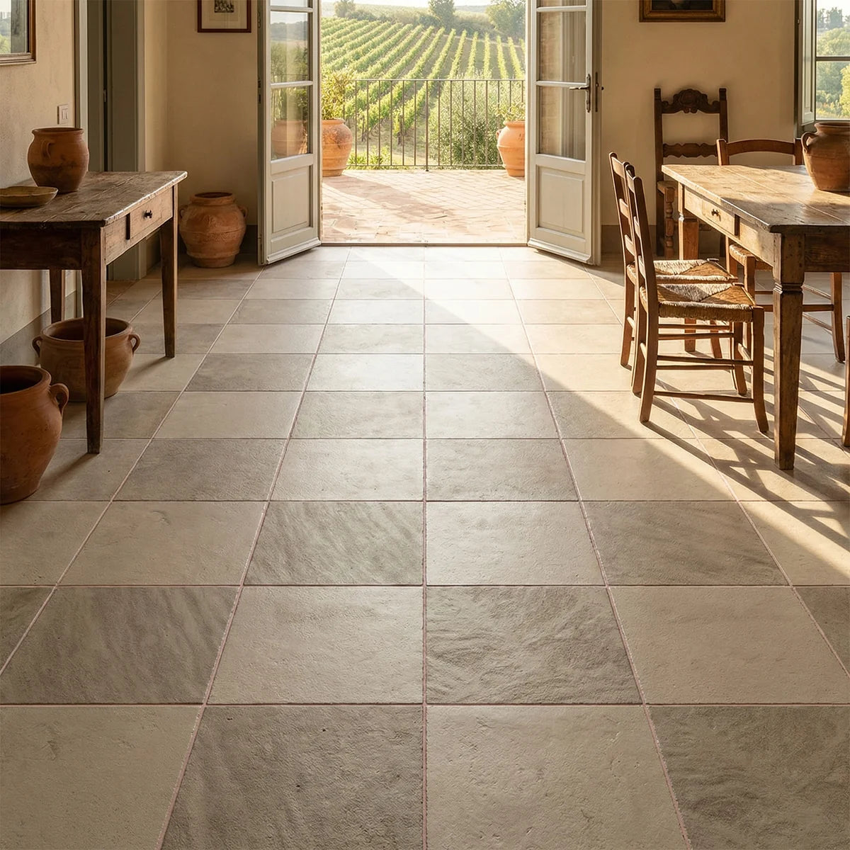 Checkerboard Patterns Multicolor checkerboard tile, product image. Premium limestone for floors and walls.