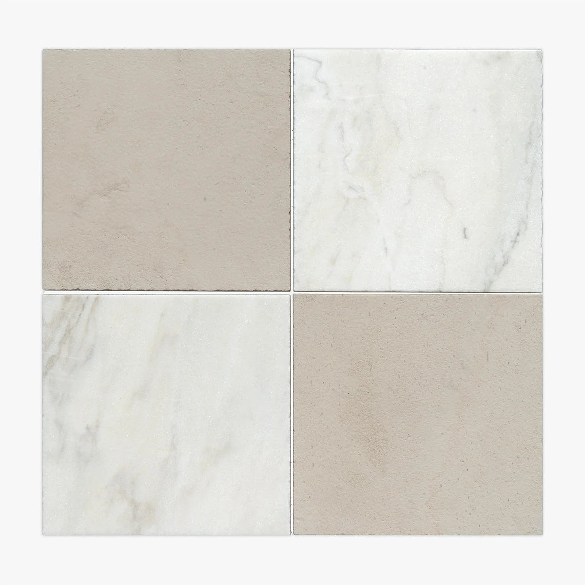 Checkerboard Patterns Multicolor checkerboard tile, primary product image. Premium limestone for floors and walls.