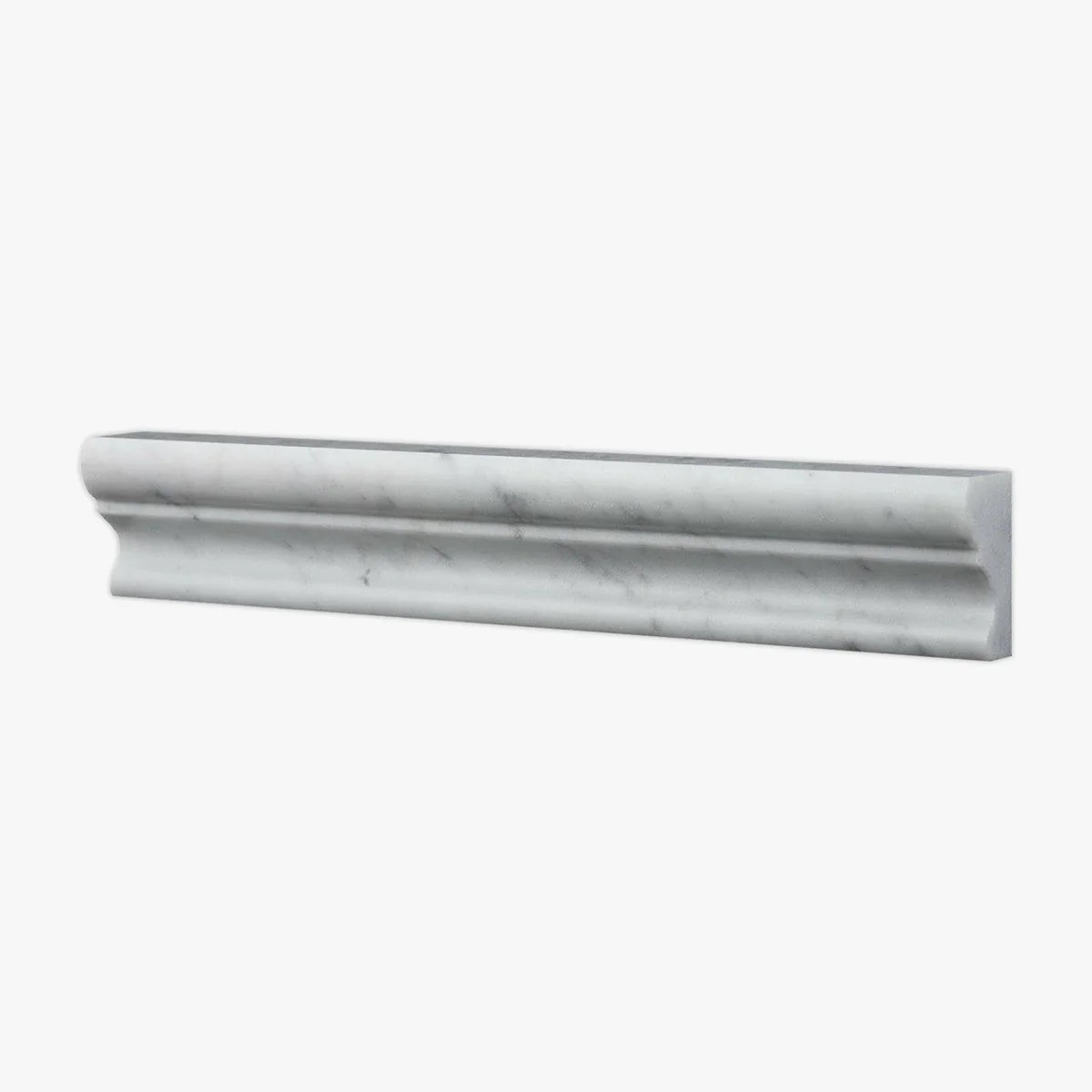 White Carrara Polished Marble White moulding, product image. Premium marble for floors and walls.