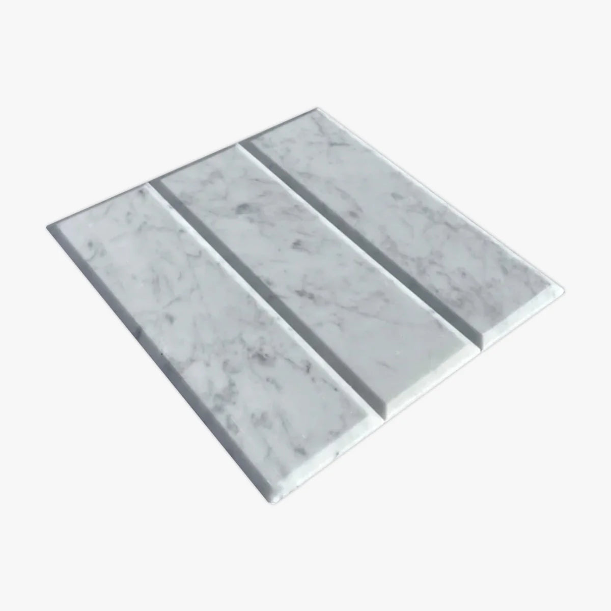 White Carrara Polished Marble White field tile, product image. Premium marble for floors and walls.