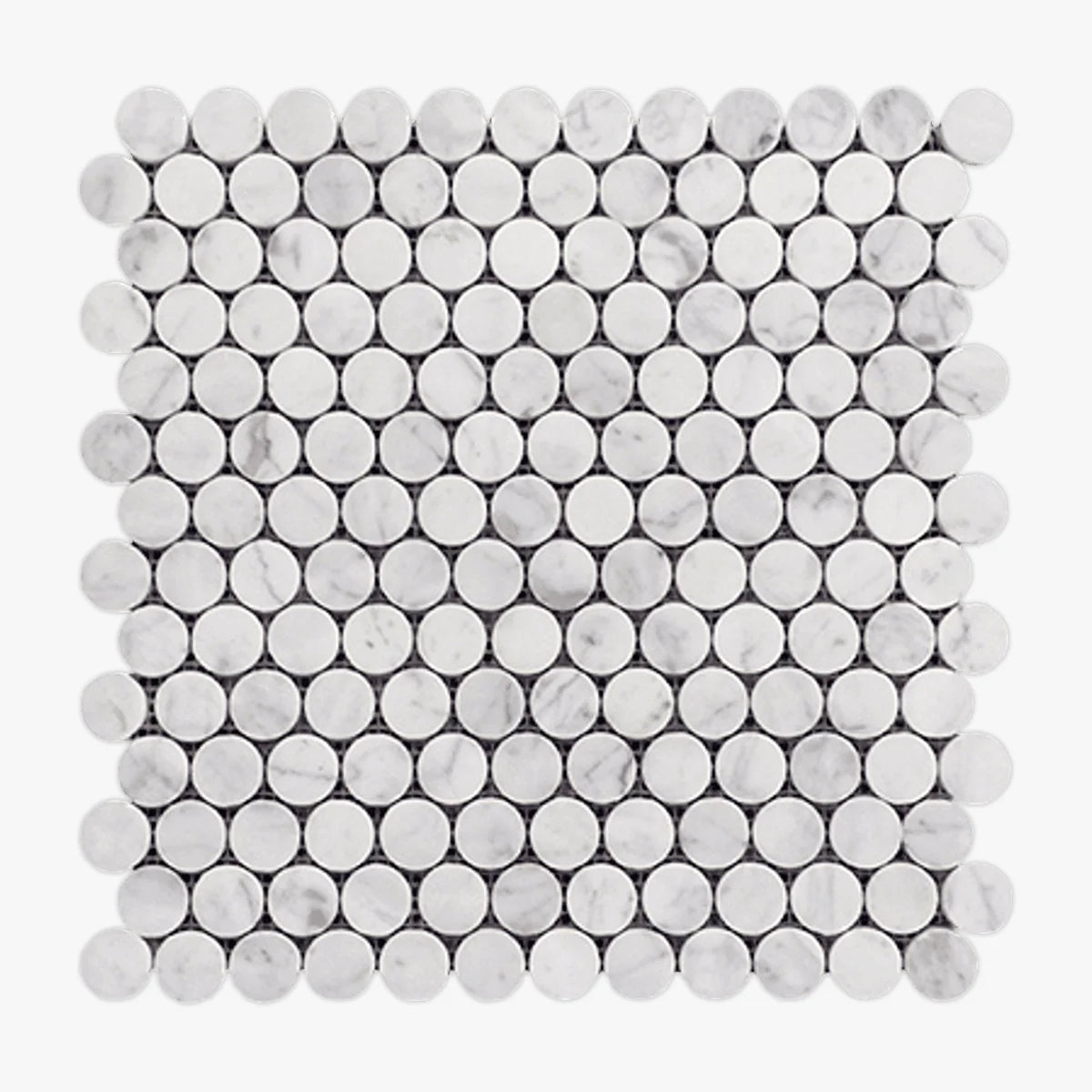 White Carrara Honed Marble White mosaic, primary product image. Premium marble for floors and walls.