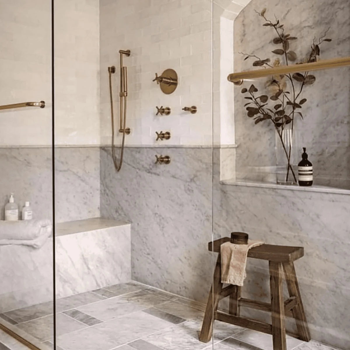White Carrara Polished Marble White field tile, product image. Premium marble for floors and walls.