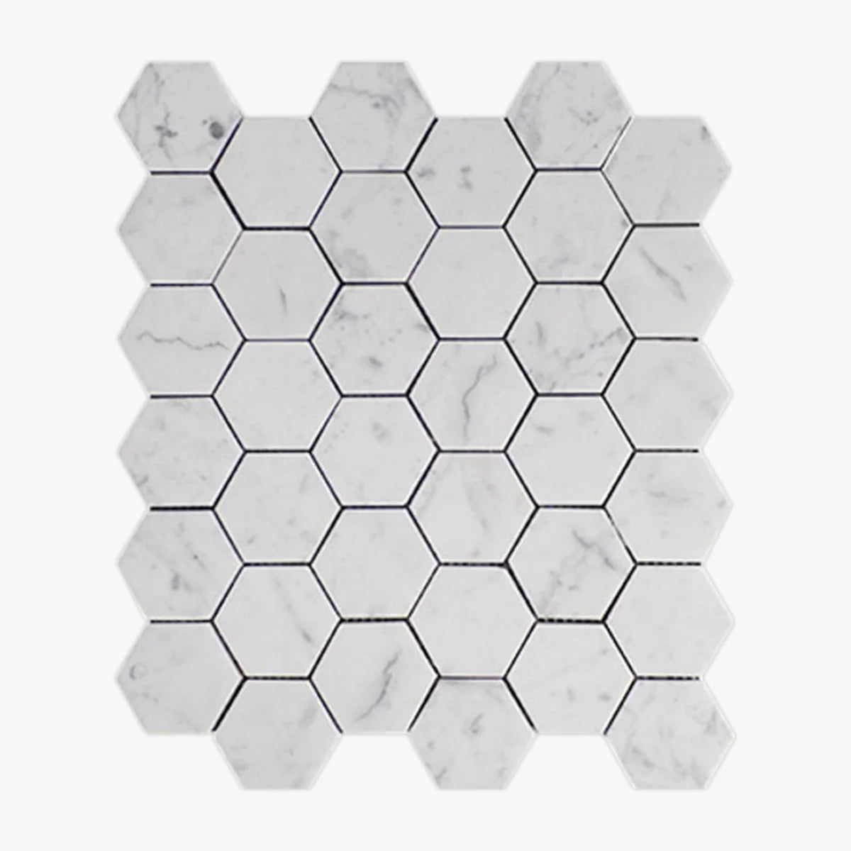 White Carrara Polished Marble White mosaic, primary product image. Premium marble for floors and walls.