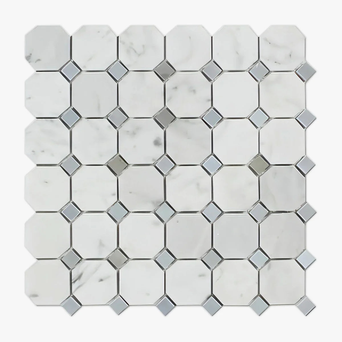White Carrara Polished Marble White mosaic, primary product image. Premium marble for floors and walls.