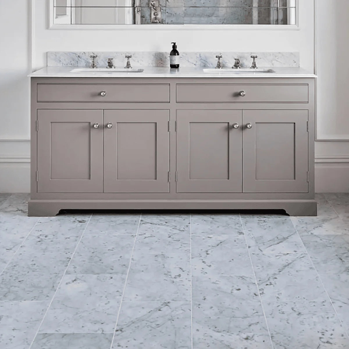 Essentials Natural Stone White field tile, product image. Premium marble for floors and walls.