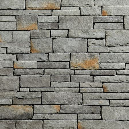 Canyon Ledge Midnight Slate manufactured stone accessories by Ply Gem, primary product image, 1 1/4"–6"×5 1/2"–18 1/4"×1 1/2" size. Premium manufactured stone for exterior and interior walls.