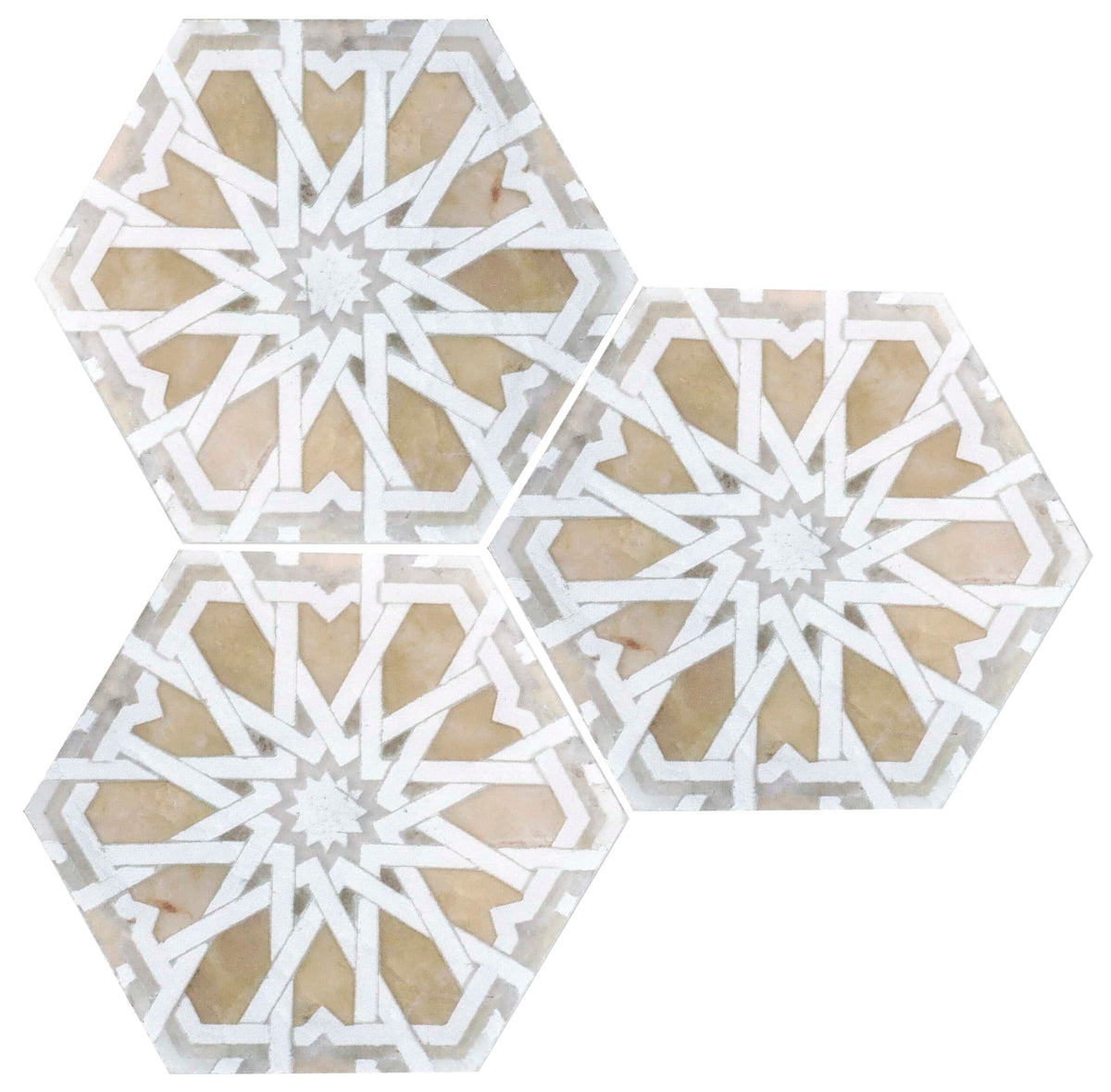 Celine Goldenrod field tile, primary product image, 6"×5 3/16"×3/8" size. Premium marble for floors and walls.