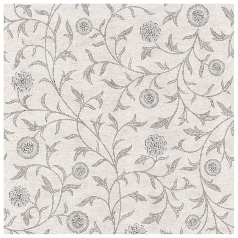 Arbor Silver Bloom wallcovering, top-down product view