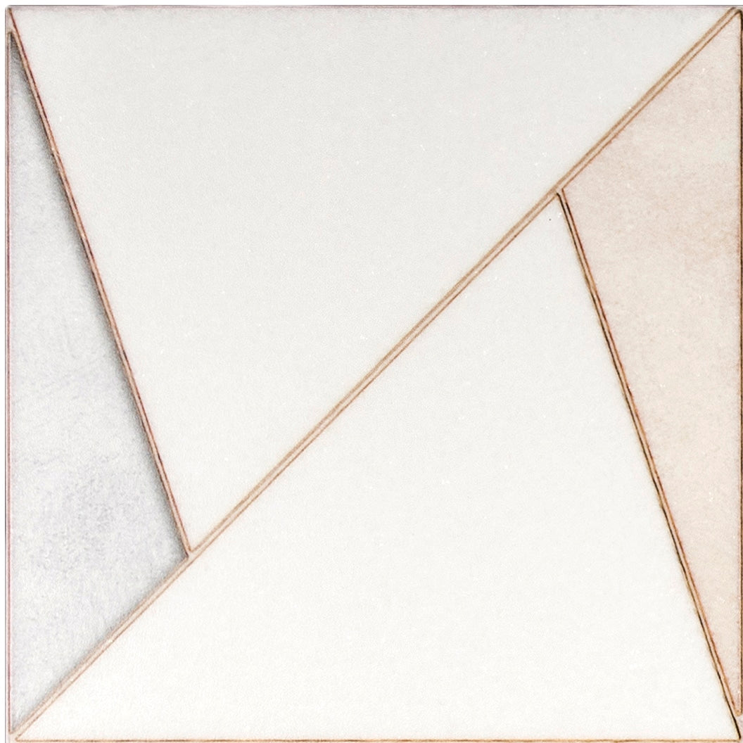 Arden Autumn field tile, top-down product view, 6"×6"×3/8" size. Premium travertine for floors and walls.