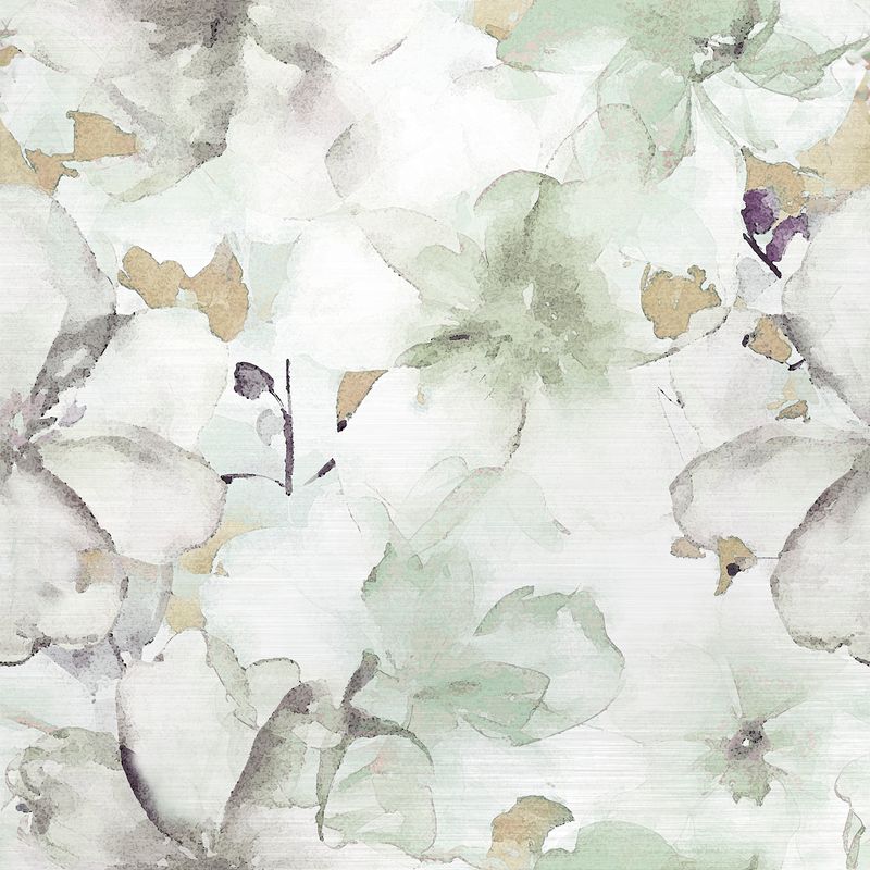 Blossom Matcha wallcovering, top-down product view