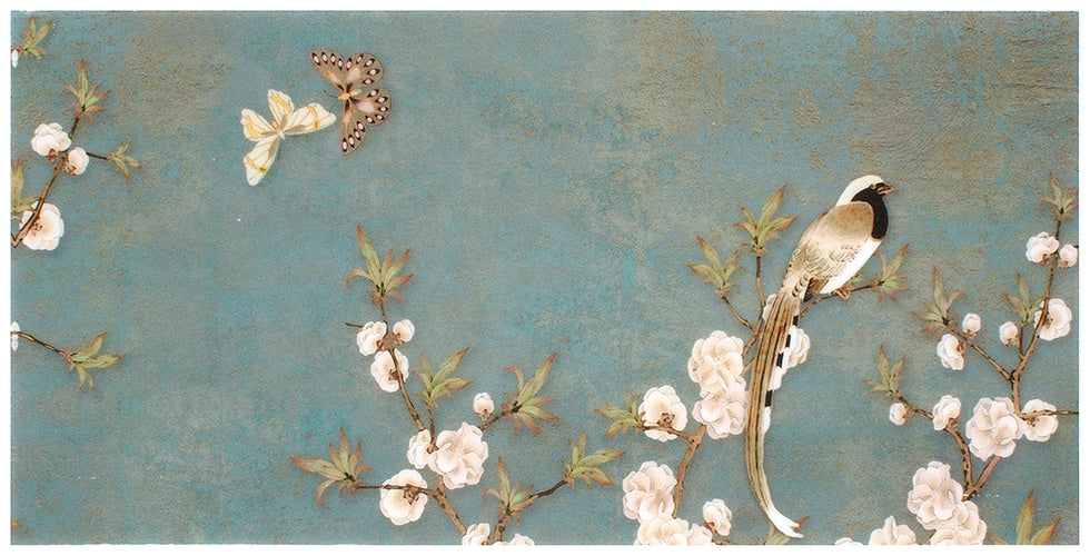 Camellia Garden Rose field tile, alternate product view, 12"×24"×3/8" size. Premium limestone for floors and walls.