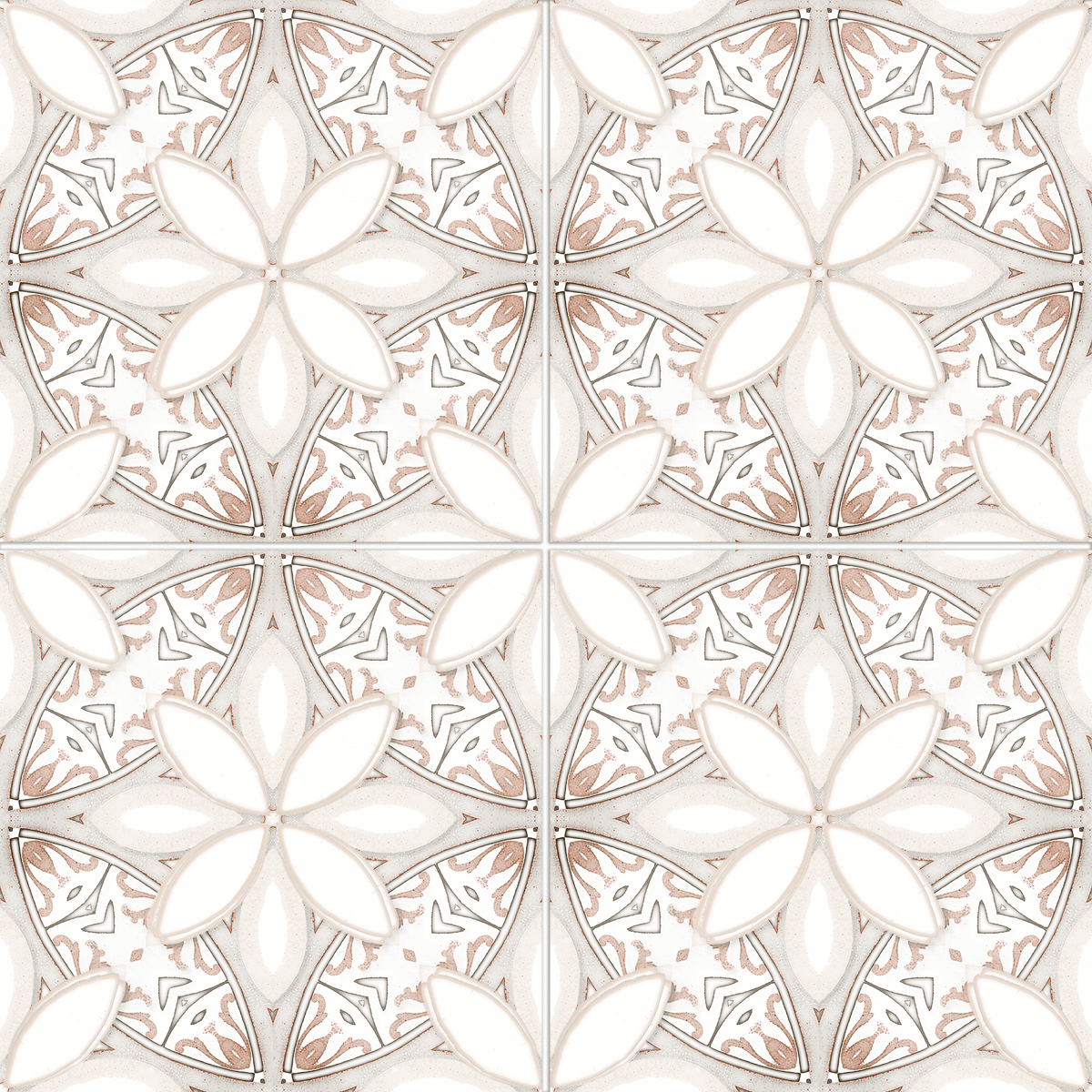 Stone Impressions Camille Moss Rose tile pattern swatch — available at Surface Group