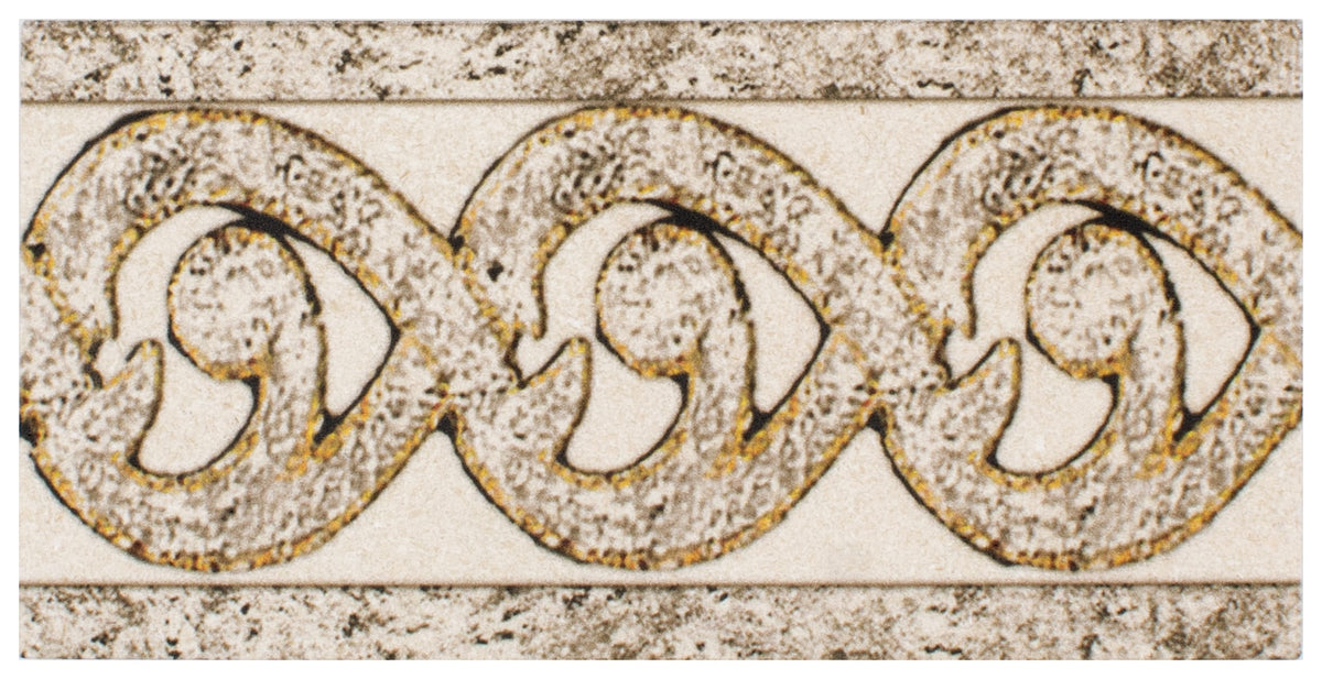 Chateau Pewter field tile, top-down product view, 3"×6"×3/8" size. Premium travertine for floors and walls.