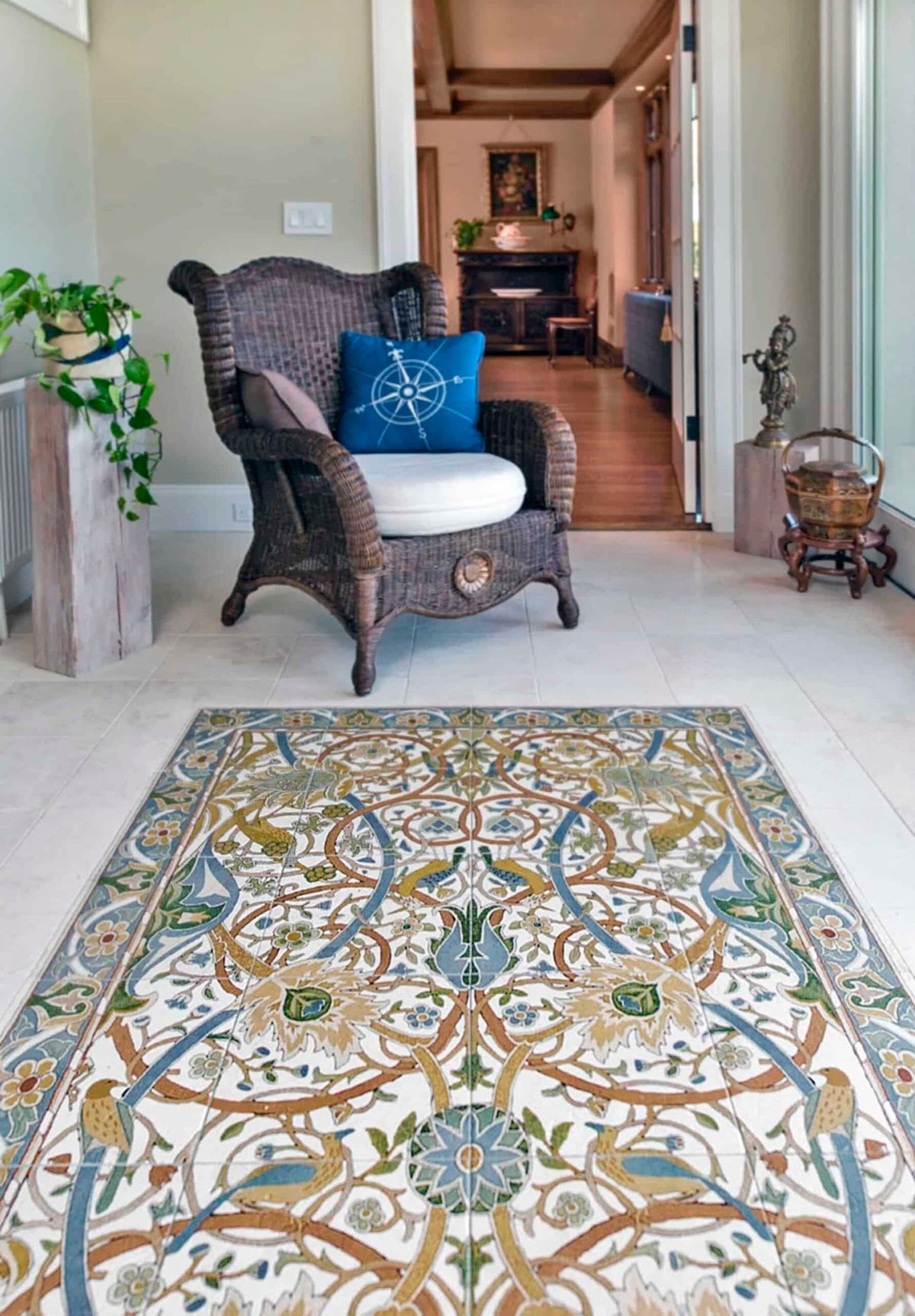 Stone Impressions Clermont Mural tile in a room setting — available at Surface Group
