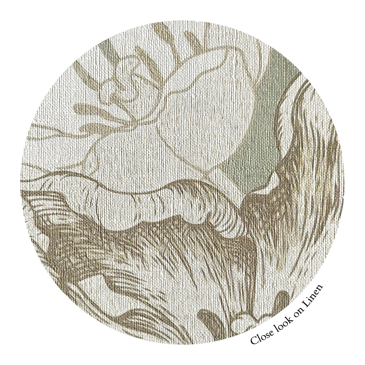 Grandiflora Sage Ink wallcovering, top-down product view
