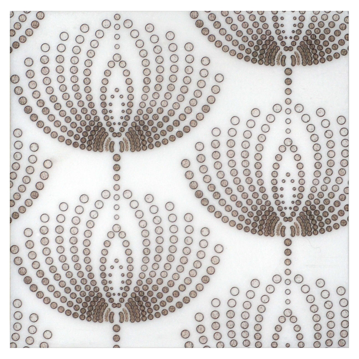 Dandelions Flame field tile, alternate product view, 12"×12"×3/8" size. Premium travertine for floors and walls.