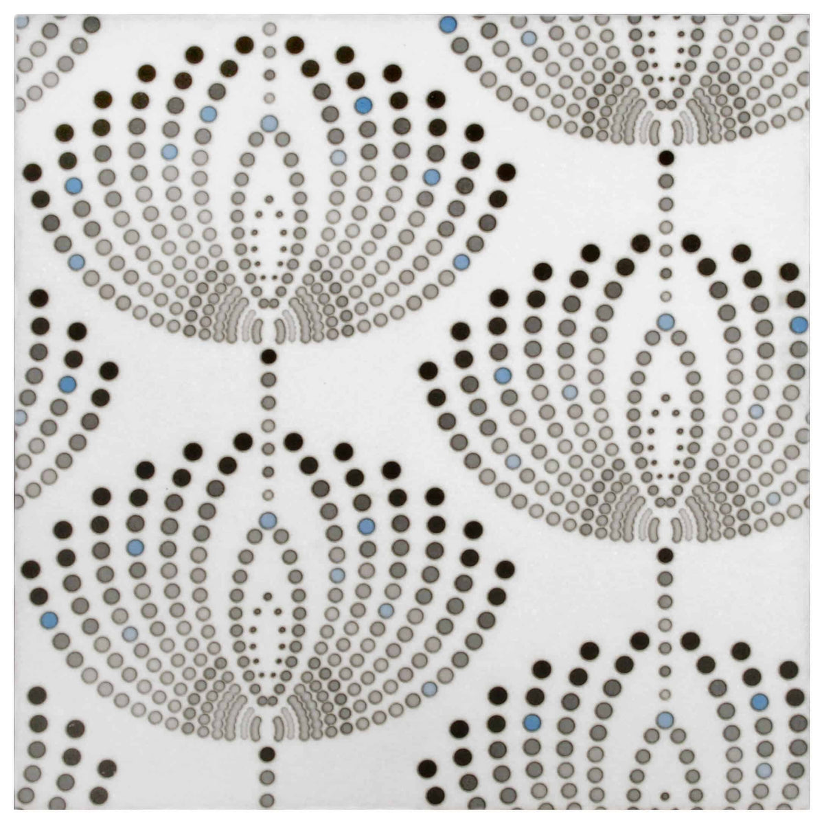 Dandelions Flame field tile, alternate product view, 12"×12"×3/8" size. Premium travertine for floors and walls.