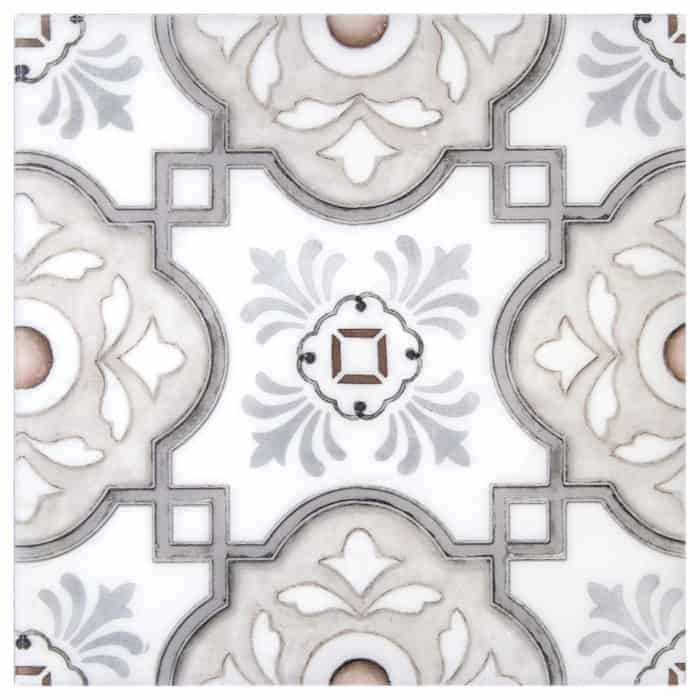 Davenport Azure field tile, alternate product view, 6"×6"×3/8" size. Premium marble for floors and walls.