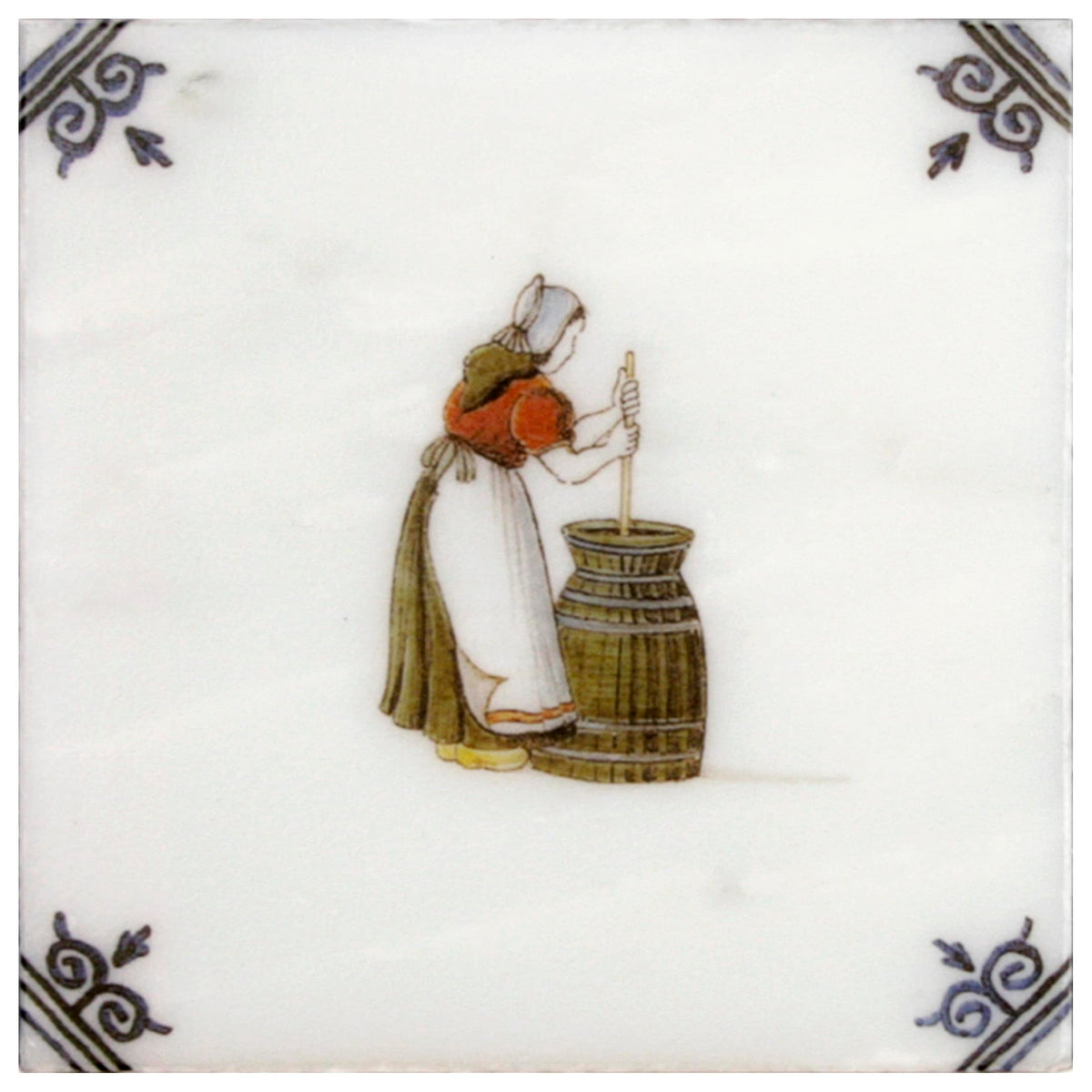 Delft At Play field tile, alternate product view, 4"×4"×3/8" size. Premium travertine for floors and walls.