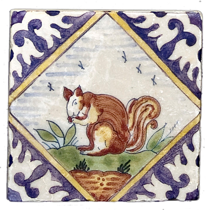 Delft Outdoor field tile, top-down product view, 4"×4"×3/8" size. Premium travertine for floors and walls.