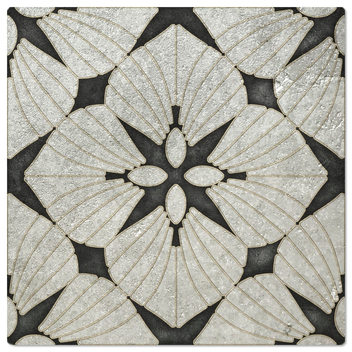Stone Impressions D’Orsay Melanite tile — available at Surface Group