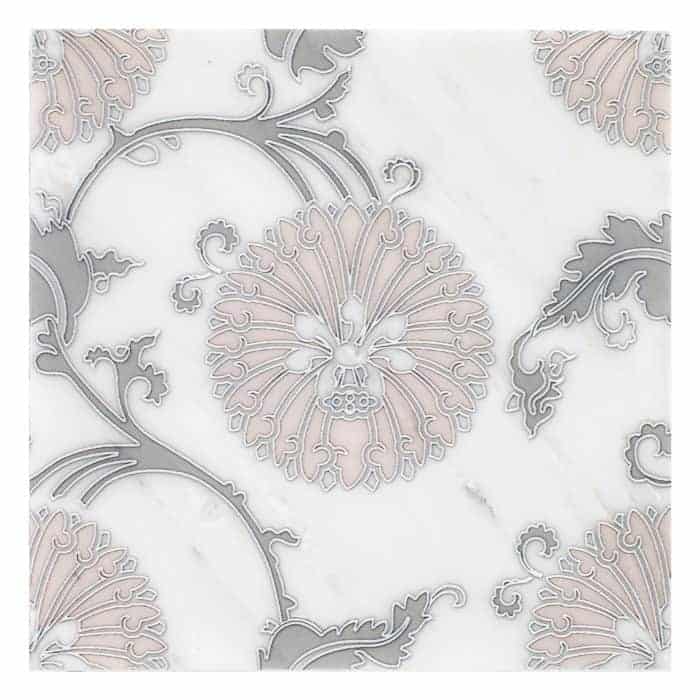 Eliana Dusty Blue field tile, alternate product view, 12"×12"×3/8" size. Premium marble for floors and walls.