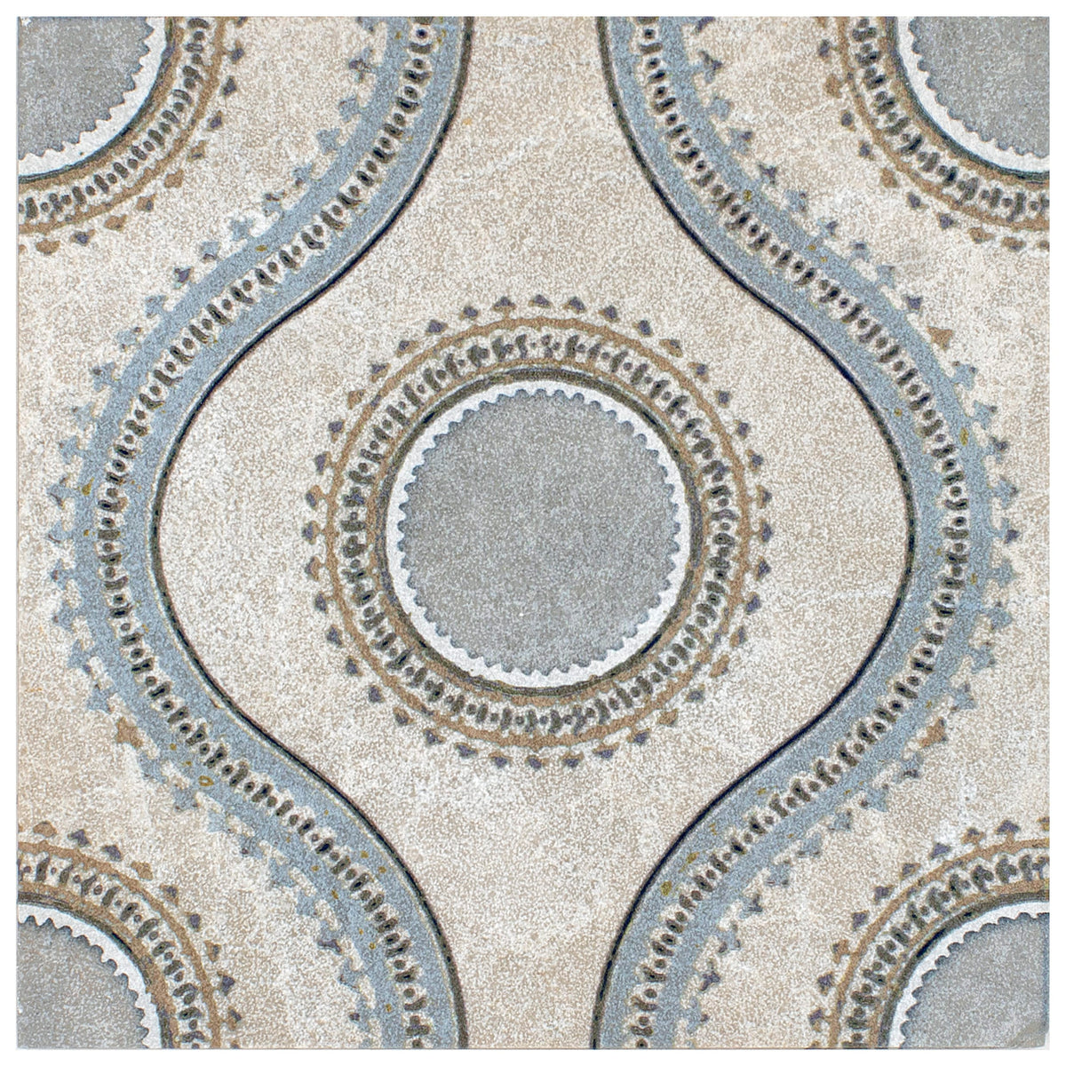 Genie Frosted Sky field tile, alternate product view, 6"×6"×3/8" size. Premium dolomite for floors and walls.