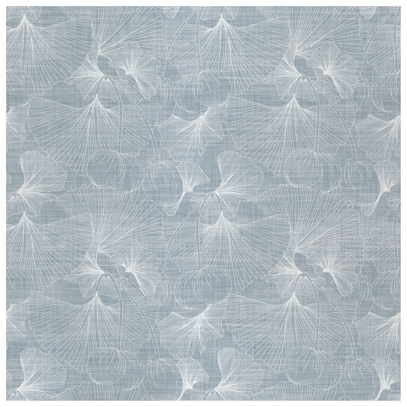Ginkgo Petal Blue wallcovering, top-down product view