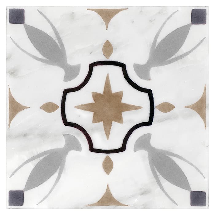 Hermosa Bronze field tile, top-down product view, 6"×6"×3/8" size. Premium dolomite for floors and walls.