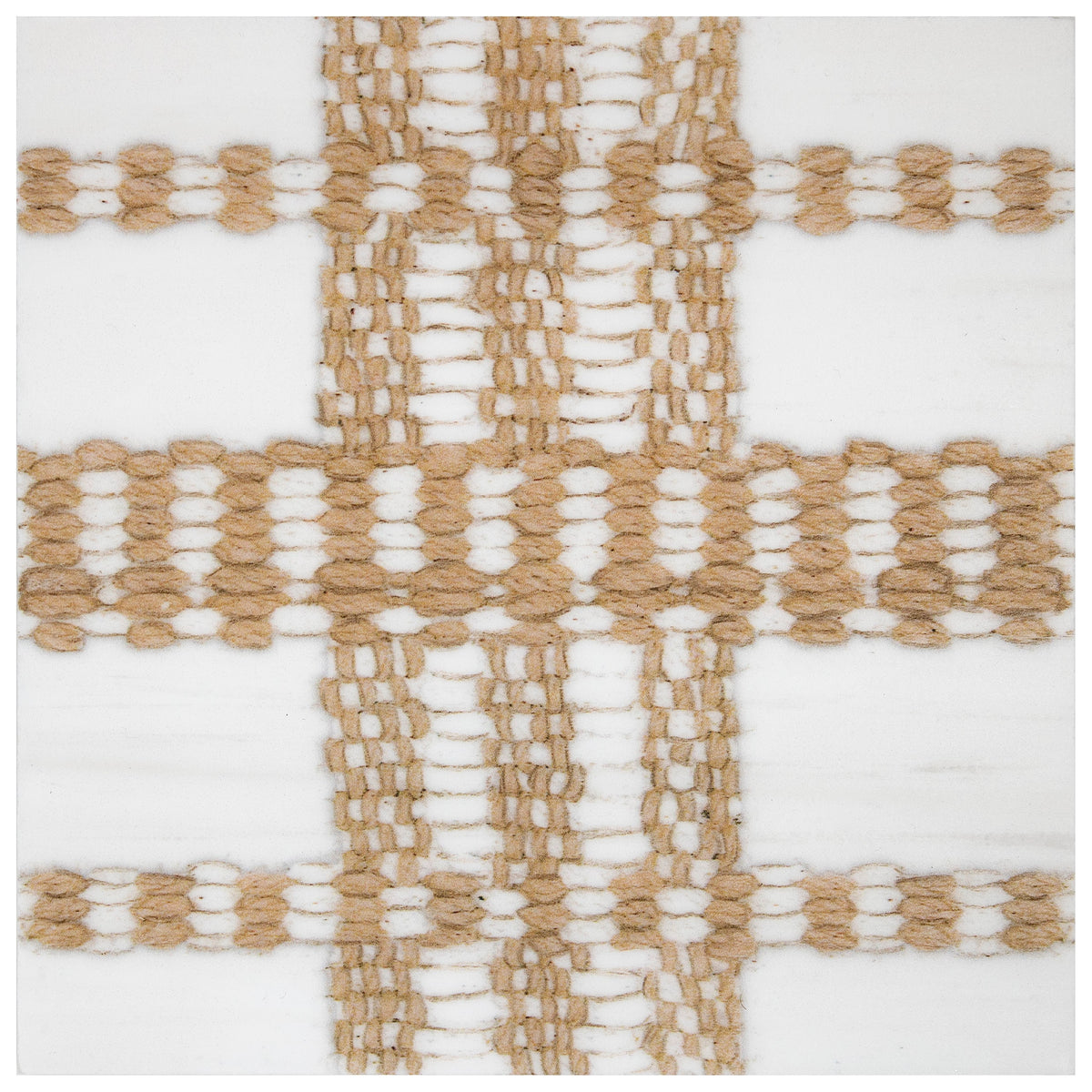 Loom Plaid Linen field tile, alternate product view, 6"×6"×3/8" size. Premium dolomite for floors and walls.