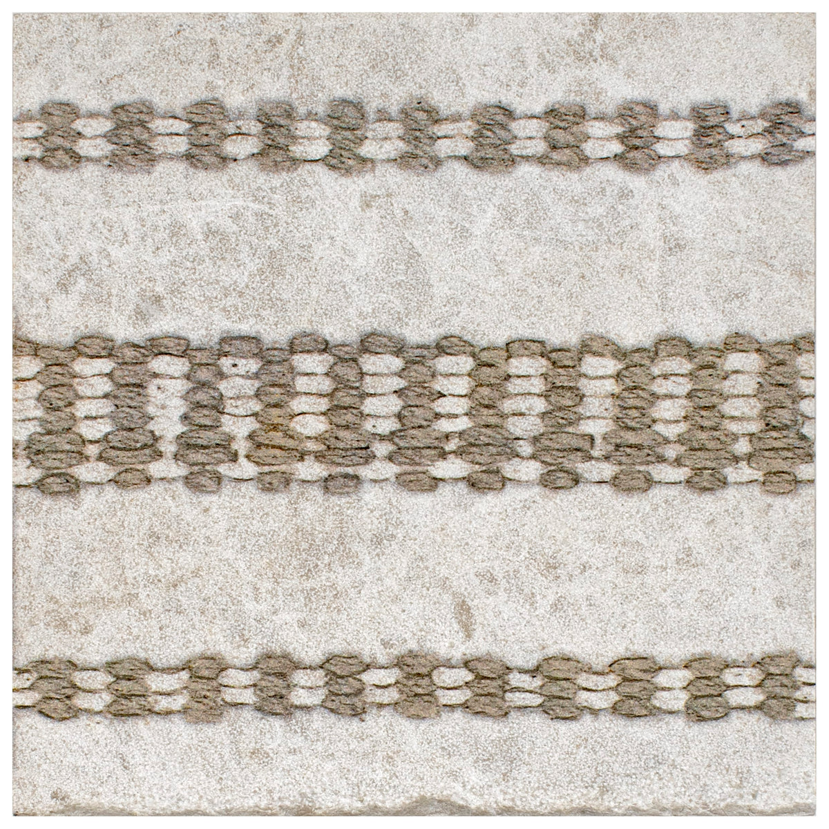 Loom Stripe Linen field tile, alternate product view, 6"×6"×3/8" size. Premium dolomite for floors and walls.
