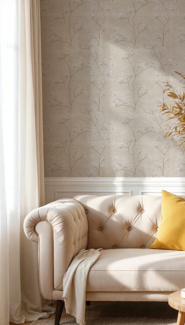 Lyra Sable wallcovering, lifestyle installation view