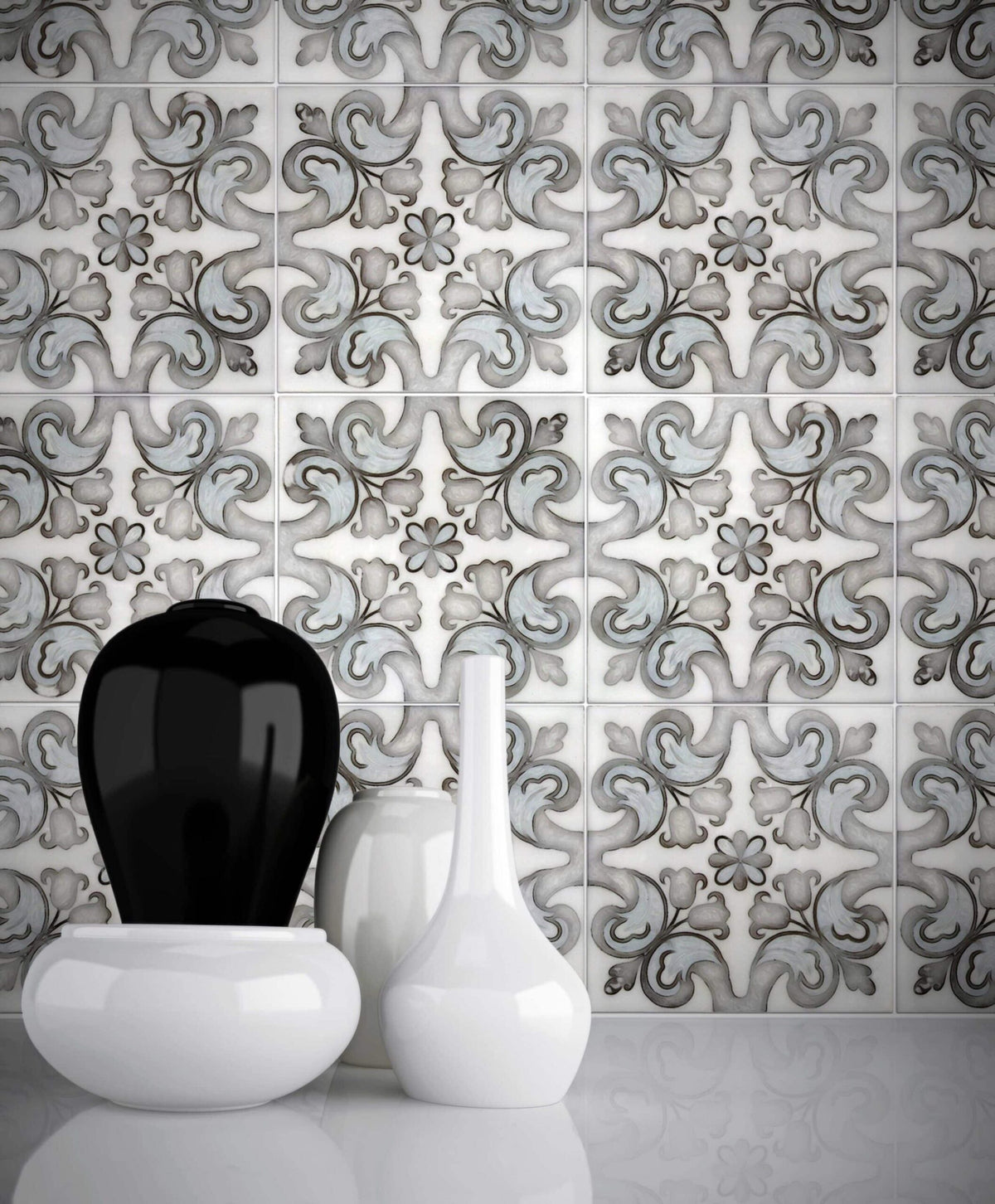 Marbella Frost field tile, product image, 12"×12"×3/8" size. Premium dolomite for floors and walls.