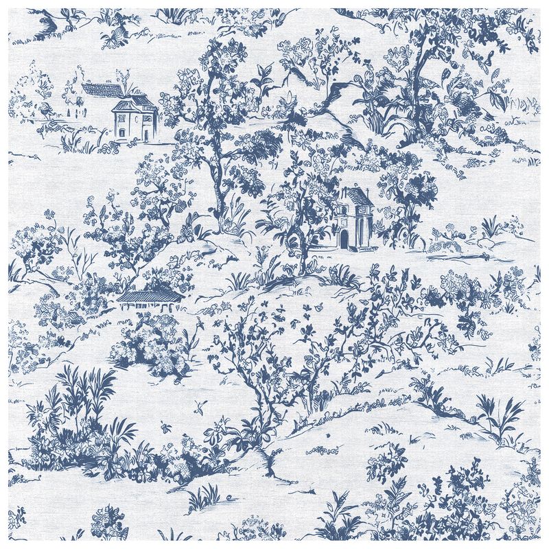 Meadow Lane Admiral Blue wallcovering, top-down product view