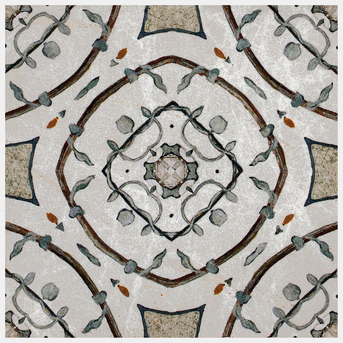 Nira Pecan field tile, alternate product view, 6"×6"×3/8" size. Premium dolomite for floors and walls.