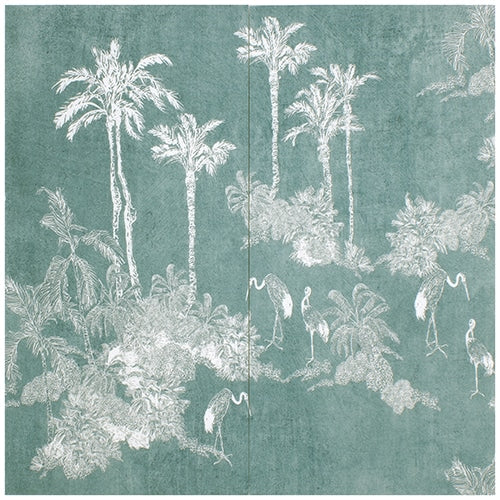 Paradise Dream Caribbean Teal field tile, top-down product view, 12"×24"×3/8" size. Premium limestone for floors and walls.